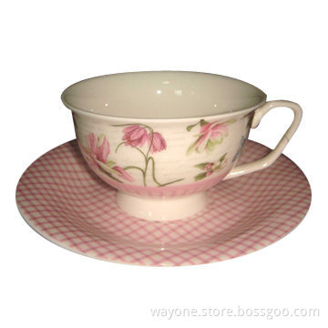 220cc Royal Tea Cup and Saucer Sets in Printing Gift Box, with Pure pink Motif, Ideal for her
